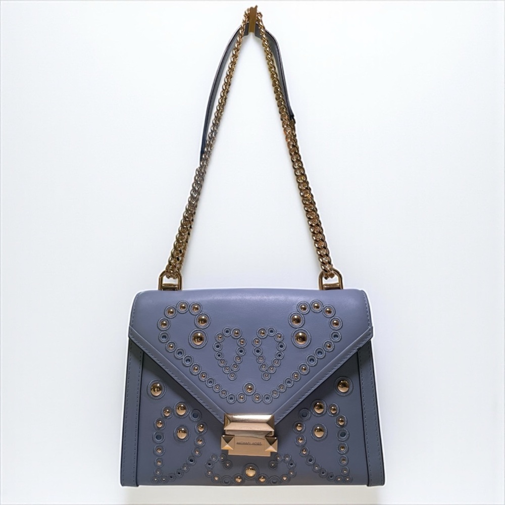 NWT Michael Kors Pale Blue Whitney Large Shoulder Convertible Crossbody